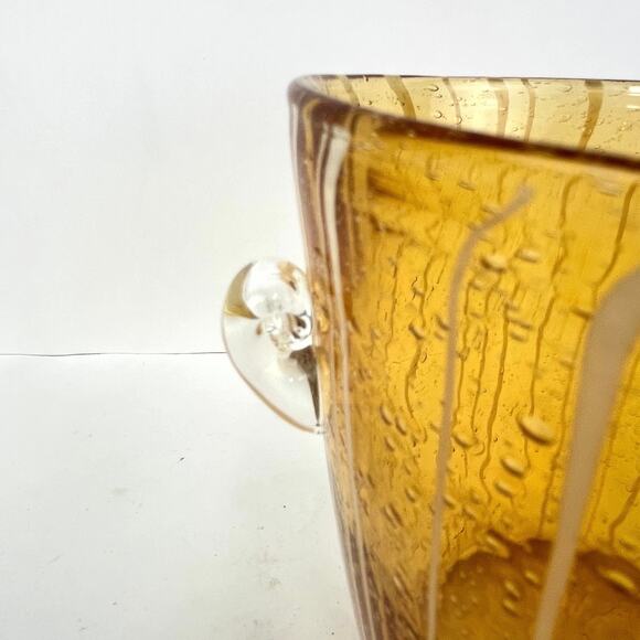 Venini For Disaronno Small Amber Ice Bucket Mid Century Art Glass - Picture 2 of 6